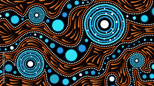 Illustration based on aboriginal style of background.