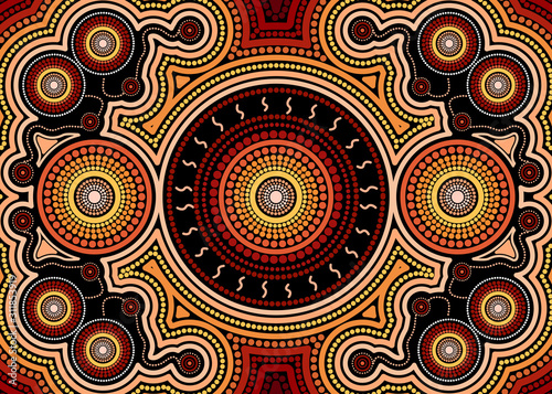 Aboriginal dot art vector background