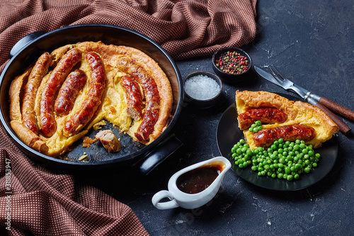 close-up of a portion of Toad in the hole photo