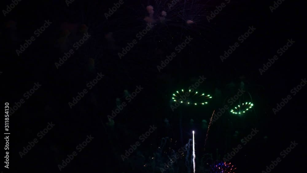 Beautiful colourful Firework display at night