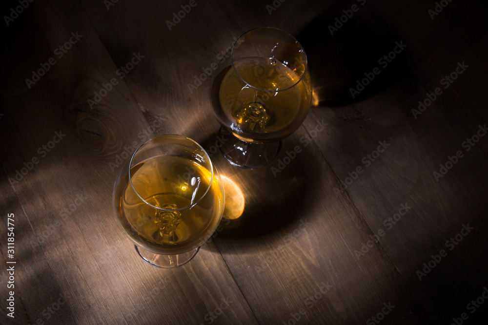 Two goblets of brandy