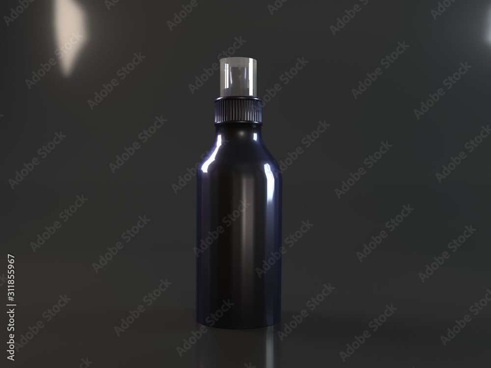 Black Bottle 3d rendering mockup