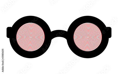 Hypnotic glasses isolated on a white background. EPS 10
