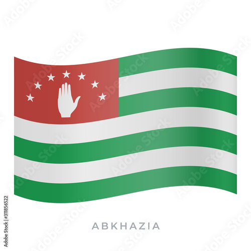 Abkhazia waving flag vector icon. Vector illustration isolated on white.