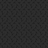Twisted striped lines vector seamless pattern. Dark gray neutral tileable background.