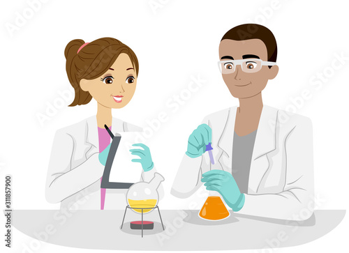 Teens Lab Experiment Illustration