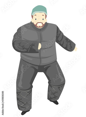 Man Dog Bite Training Illus...