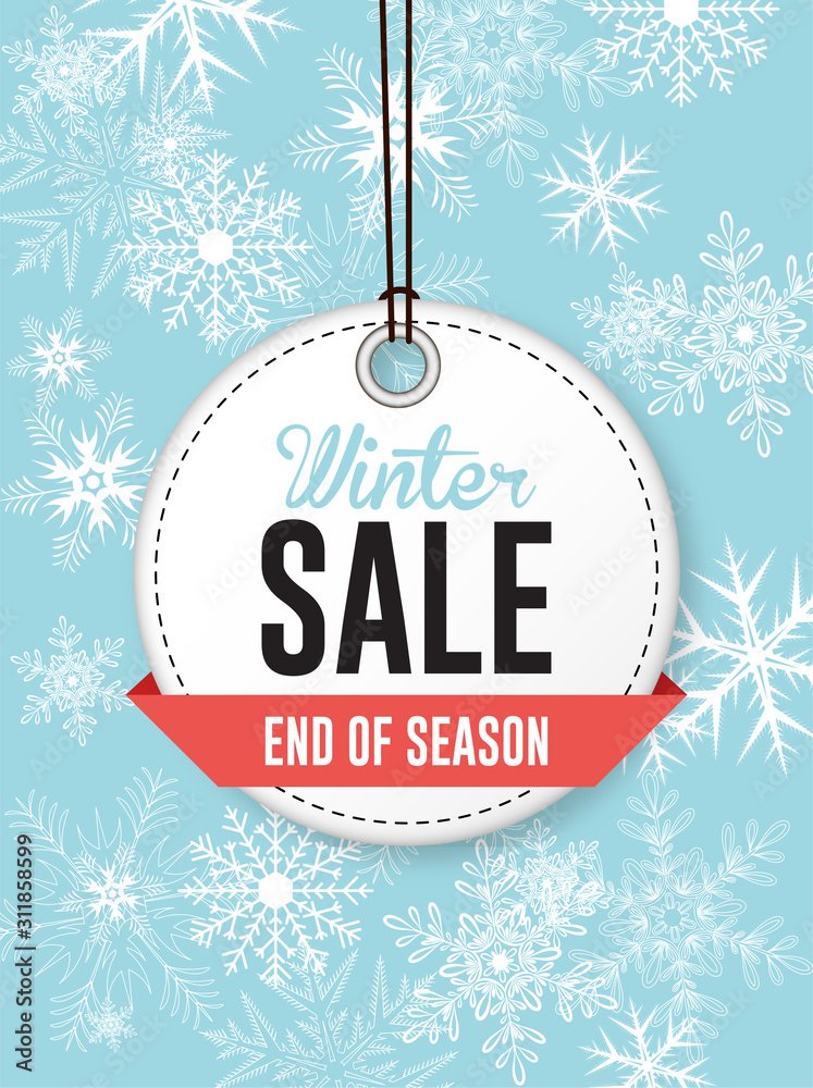 Winter sale banner, vector illustration	