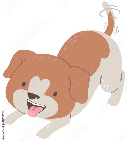 Dog Want Play Illustration