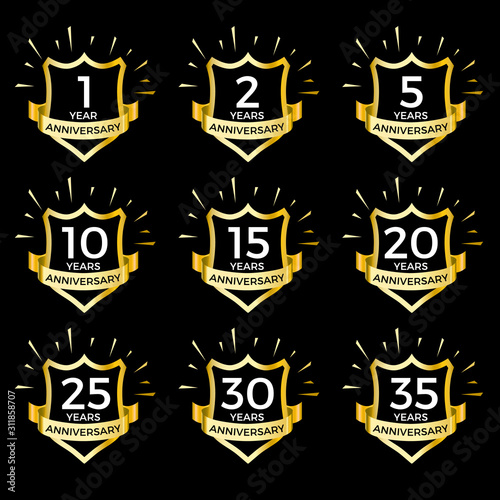set of golden anniversary shields 
