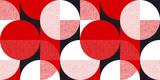 Red and black bauhaus style seamless pattern