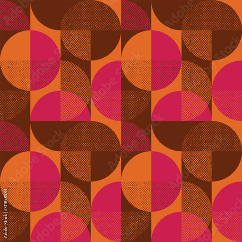 Fotomurale Abstract round shape seamless pattern