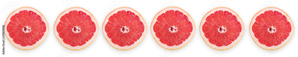 Grapefruit slice on white background Grapefruit slice on white background