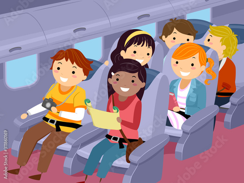 Stickman Teens Travel Airpl...