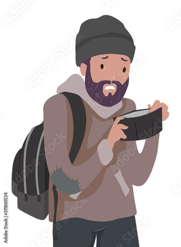 Man Homeless Empty Wallet I...