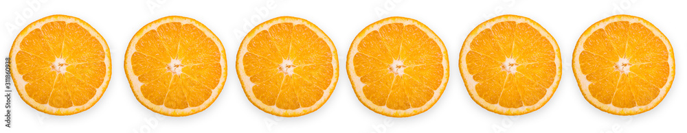 Isolated citrus slices on white background Isolated citrus slices on white background