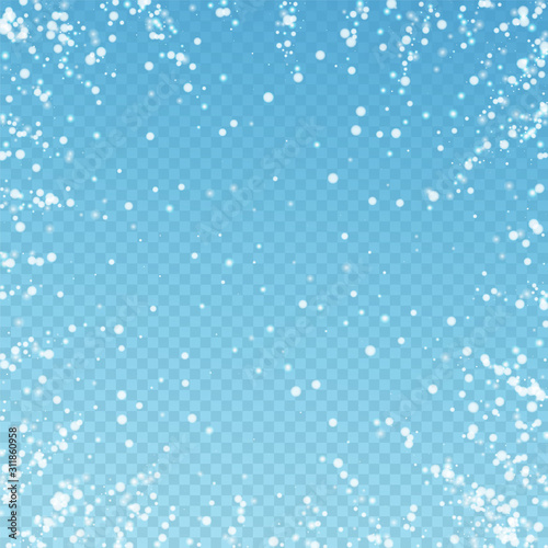 Amazing falling snow Christmas background. Subtle 