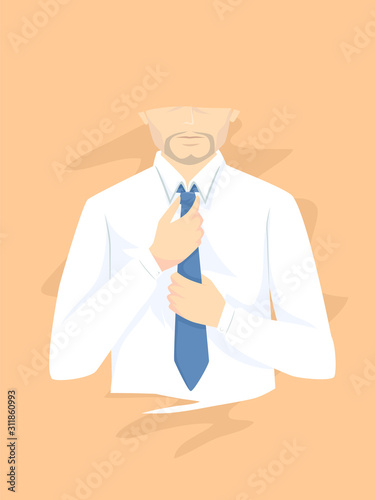 Man Wearing Necktie Illustration