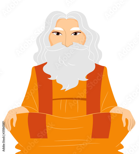 Senior Man Guru Illustration