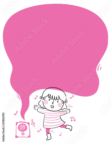 Kid Girl Dance Speech Bubbl...