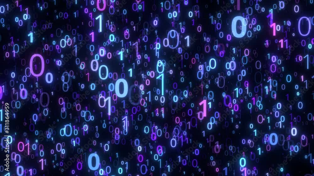 falling numbers binary code data background falling numbers binary code data background