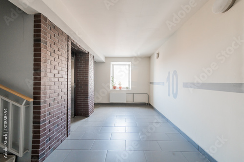 Russia, Omsk- August 05, 2019: interior room apartment. public place, staircase