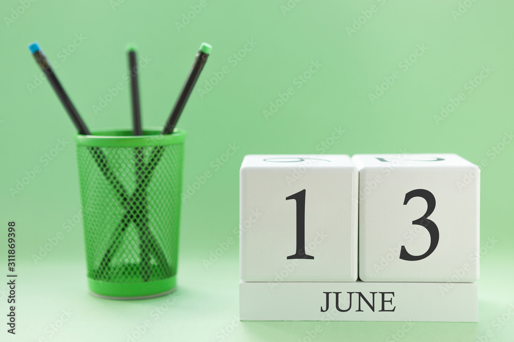 Desk calendar of two cubes for June 13 Desk calendar of two cubes for June 13