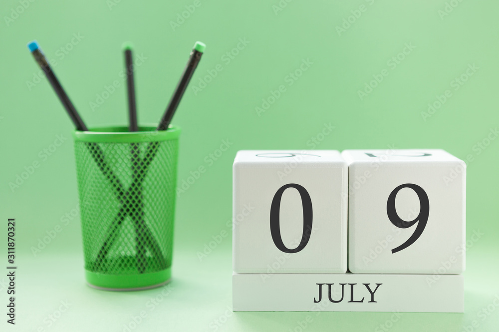 Desk calendar of two cubes for July 9 Desk calendar of two cubes for July 9
