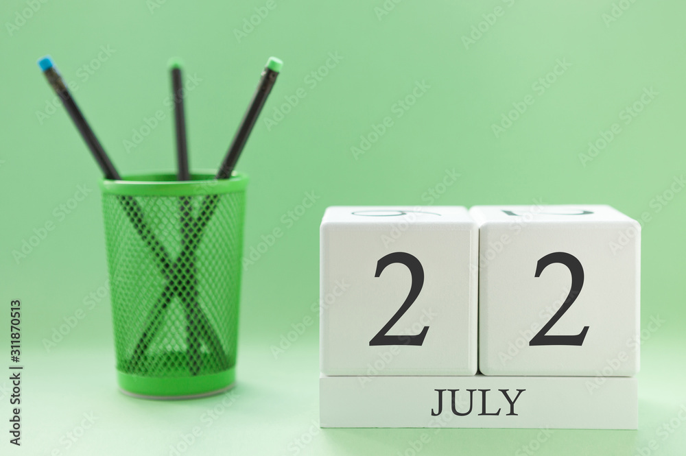Desk calendar of two cubes for July 22 Desk calendar of two cubes for July 22
