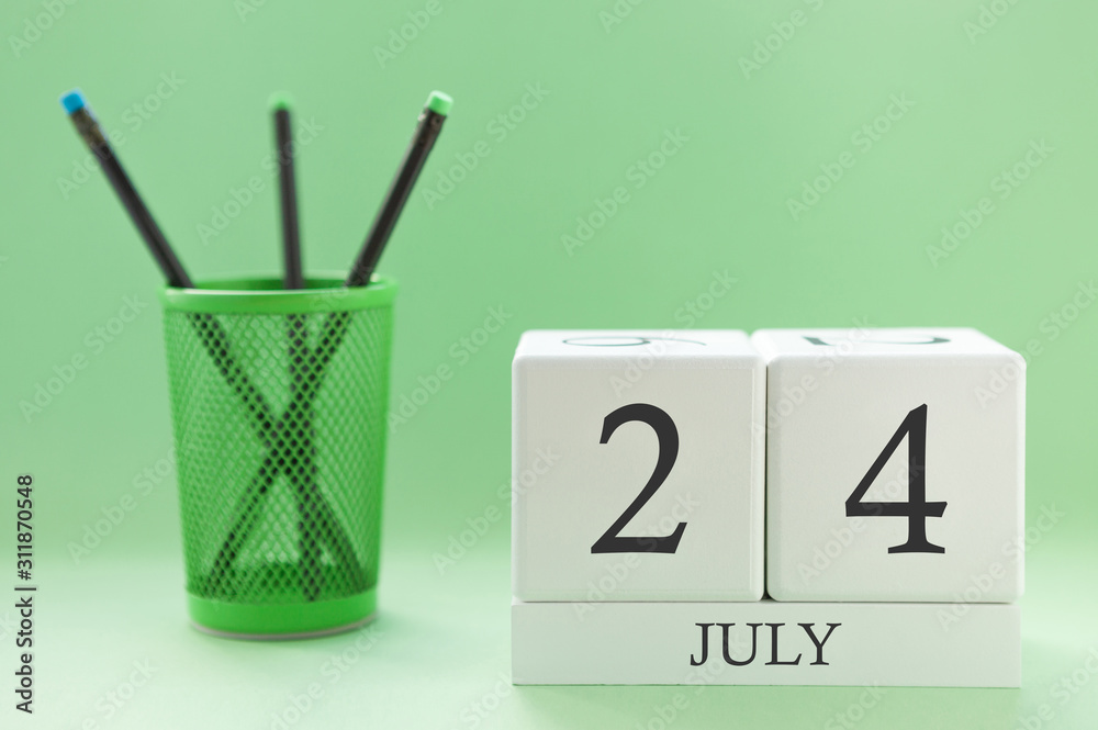 Desk calendar of two cubes for July 24 Desk calendar of two cubes for July 24