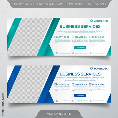 set of business banner template with simple layout and modern style