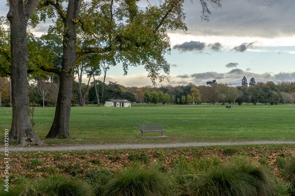 The park in cloudy day