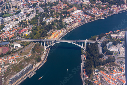 Aerial View of Porto, Portugal - Arrabida Bridge