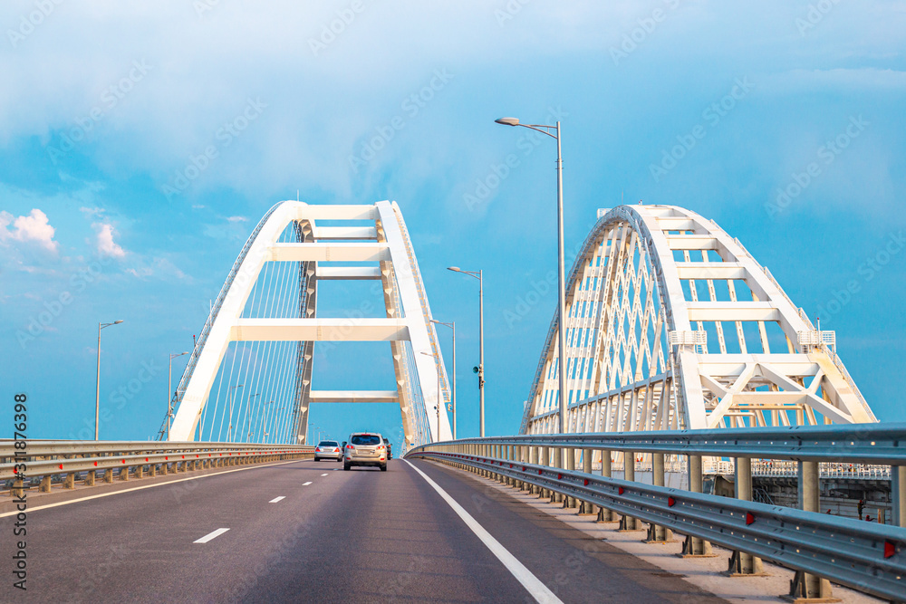 Crimean new automobile and railway bridge across the Kerch Strait