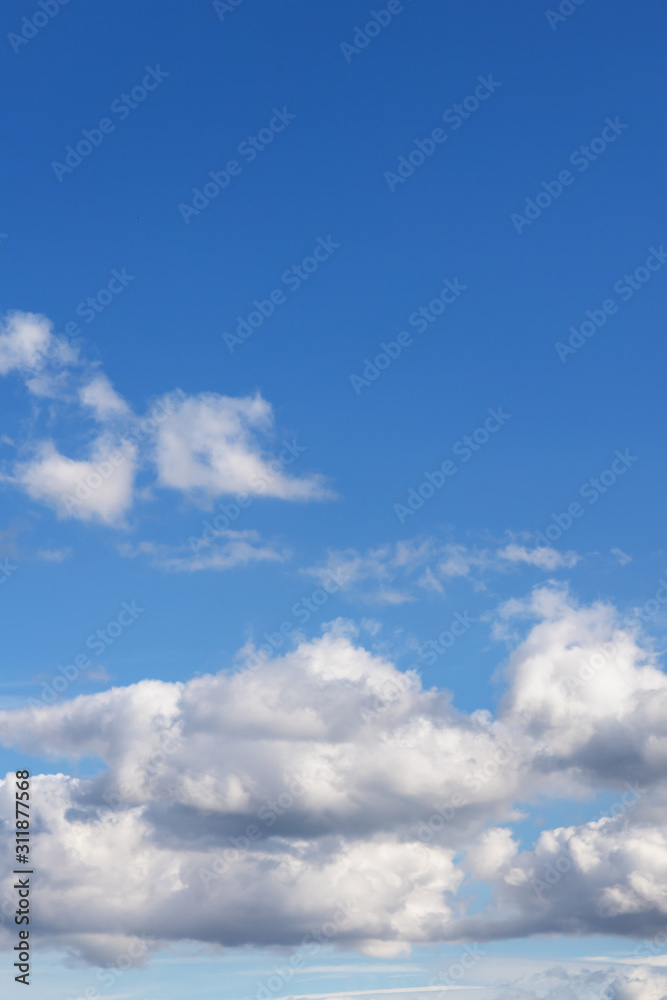 Blue sky background. Beautiful sky with white clouds