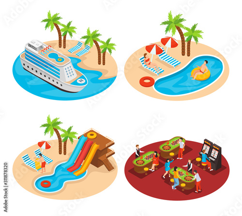 Sea cruise isometric 2x2 design concept