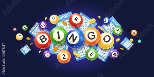 Realistic Bingo Balls Composition