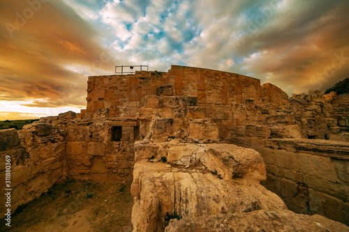 Ancient ruins in Kourion Amphiteatre