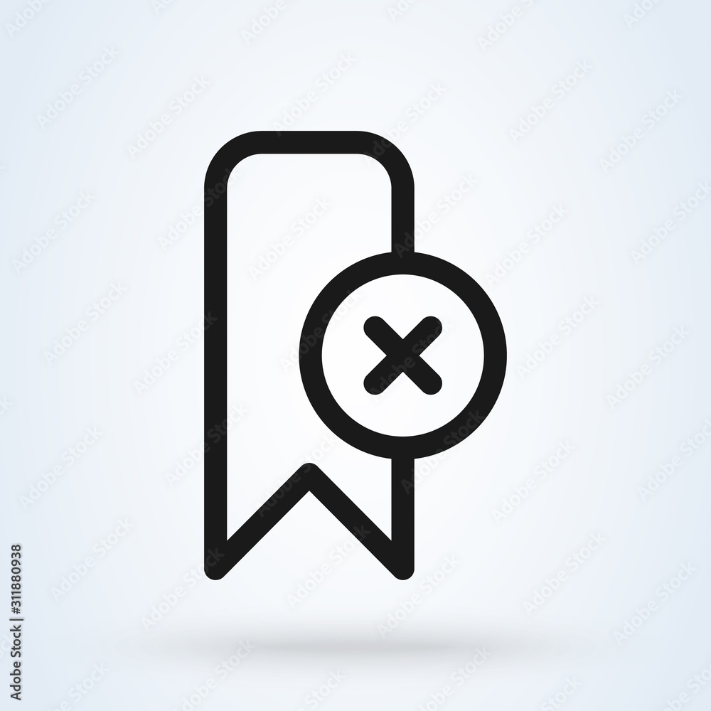 bookmark delete symbol, Simple modern icon design illustration. bookmark delete symbol, Simple modern icon design illustration.