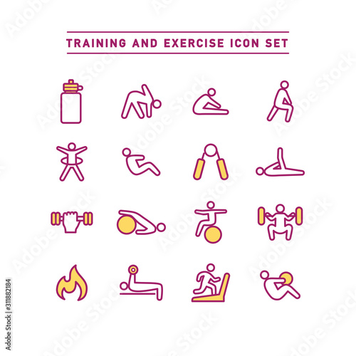 TRAINING AND EXERCISE ICON SET