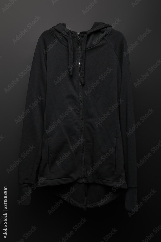 blank basic black hoodie on black background blank basic black hoodie on black background