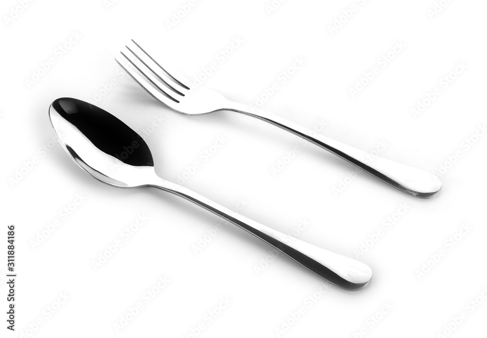 silver spoon isolated on white background silver spoon isolated on white background