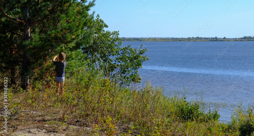 girl on the lake