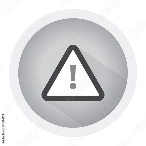 Attention warning attacker alert sign with exclamation mark. beware alertness of internet danger symbol. Black and white icon
