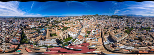 360 degree panorama WITHOUT SKY, on the roofs of houses in the center cities of Granada #311887968