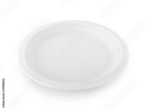 Paper plate on white background