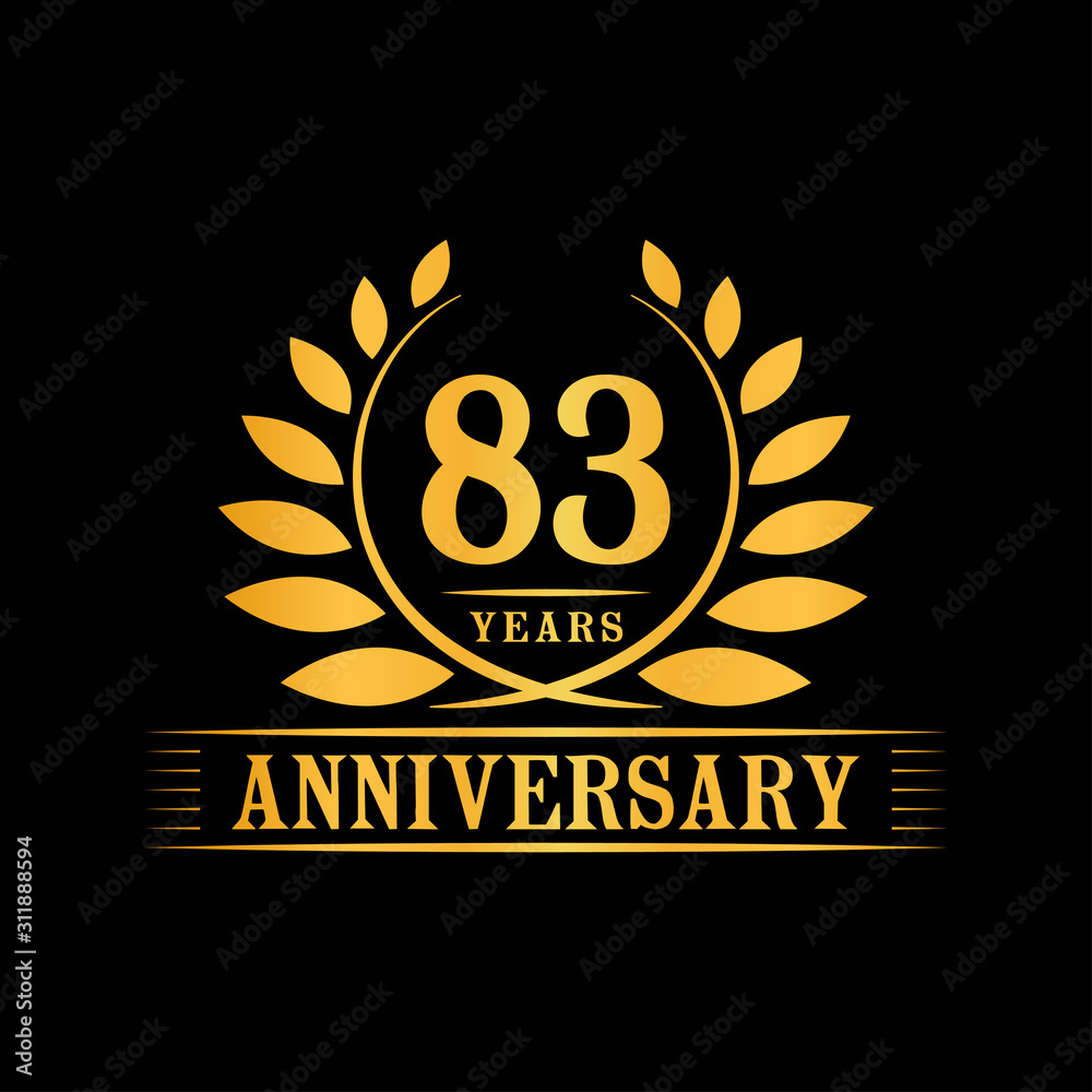 83 years logo design template. Anniversary vector and illustration template. 83 years logo design template. Anniversary vector and illustration template.
