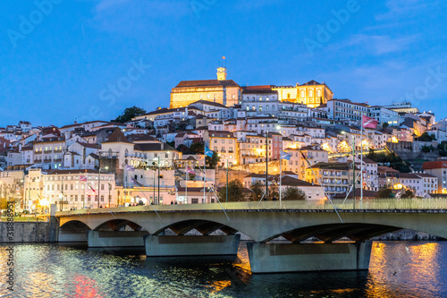 Coimbra cityscape in the evening, Portugal