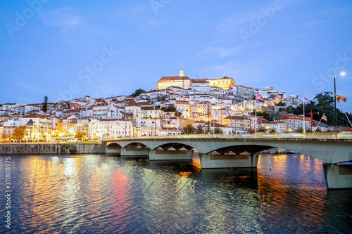 Coimbra cityscape in the evening, Portugal