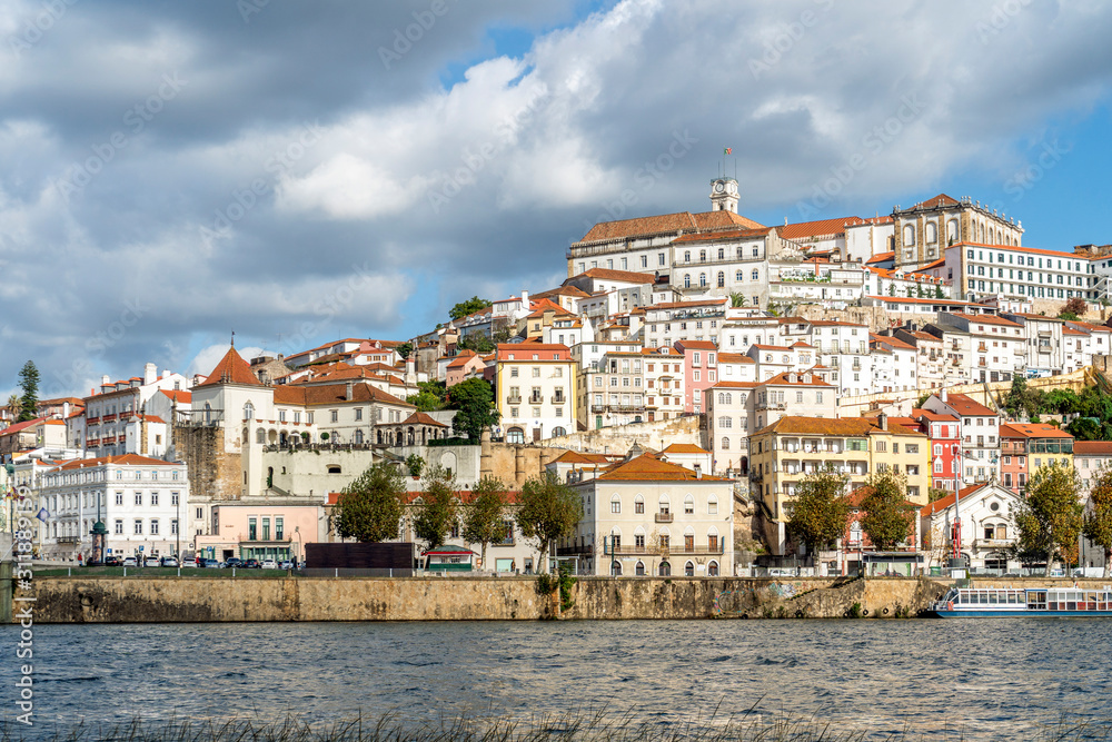 Beautiful old town of Coimbra located on the hill, Portugal